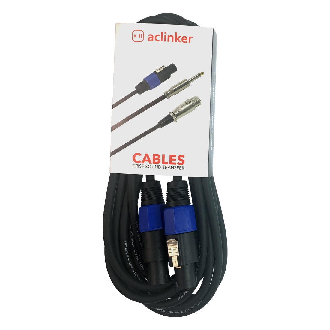 ACL Audio Speakon Cable 12 Guang AWG Patch Cords Professional DJ Speaker Cables Black Wire