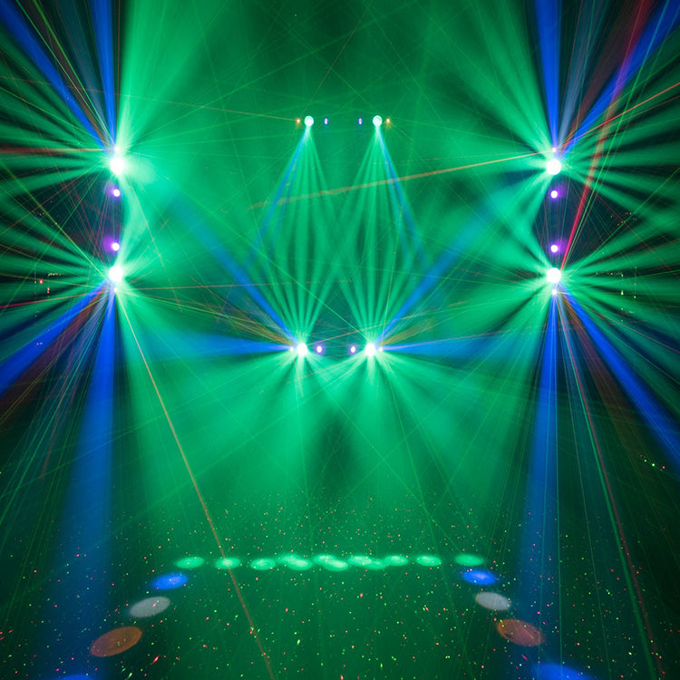 CR Dynamic Light Effect with RGBAW LED matrix, Black Light, Red Greed laser & Strobe