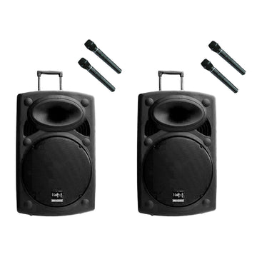 E-Lektron EL30-M Set 2X12" inch TWS Linkable Bluetooth 5.0 Portable 1400W Powerful PA Speakers Sound System