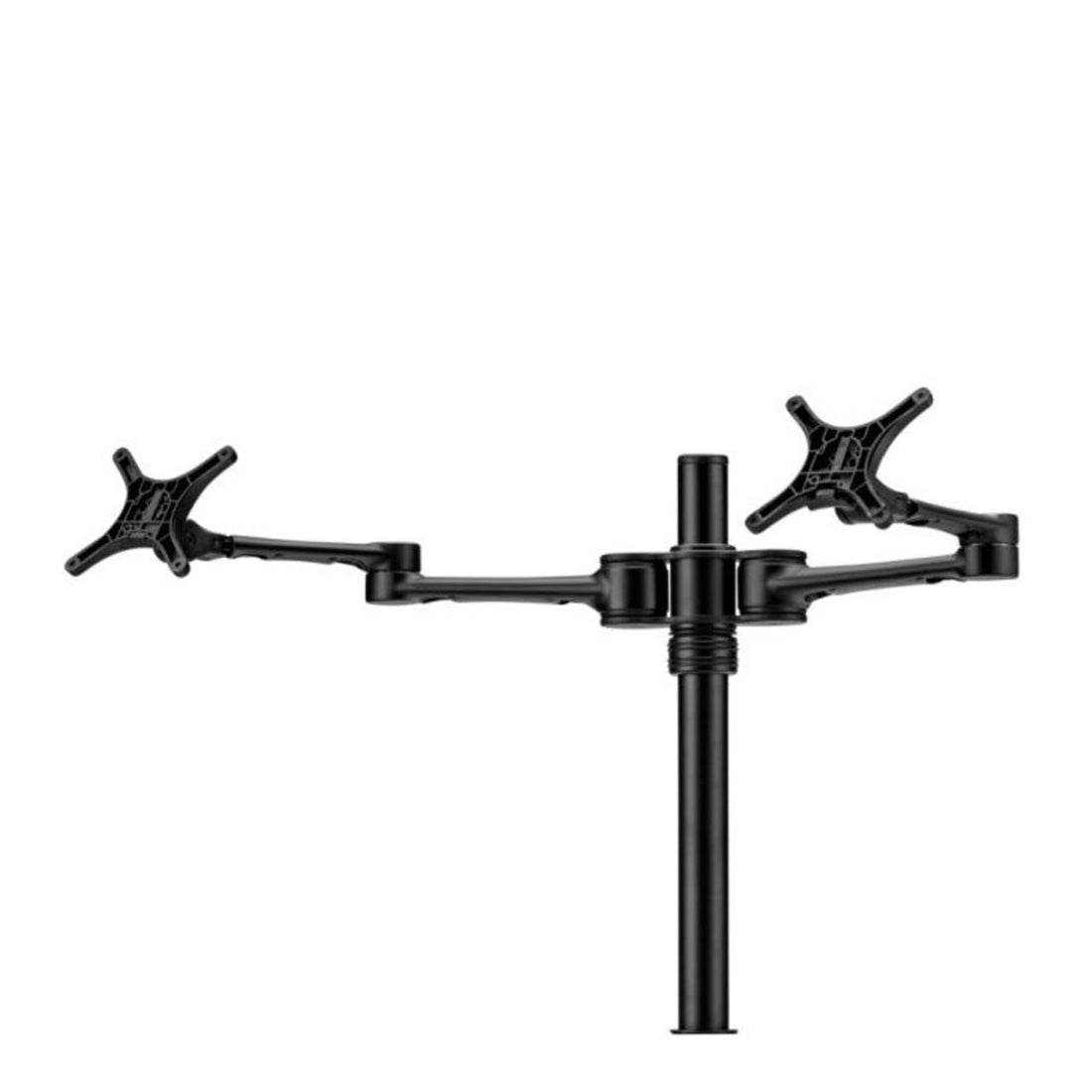 Atdec Dual Monitor Swing Arms Mount on Post. Up to 32&quot;, Max load: 8kg (flat), 5.5kg (curved), Bolt-Through and F-Clamp, VESA up to 100x100. Black.