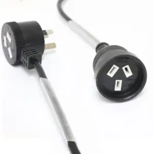 DL 5 Meters Black Piggyback Plug Main Power Extension Cord 240V 3 Pin 10A 1.0mm Cable