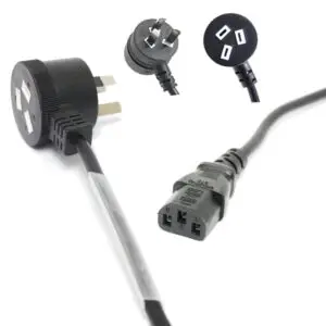 DL 1 Meter Piggyback Power IEC Cable 3 Pin Plug 240V 10Amp SAA Approved X 1