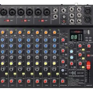 E-lektron B628 DSP effects Studio Audio Mixer 12-Channel with Bluetooth USB Play Audio interface