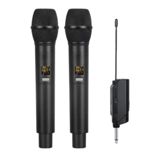 E-Lektron U2 Dynamic UHF 20 Channels Tunable Universal 2 Handheld Wireless Microphone System With Rechargeable Mini Plug Receiver