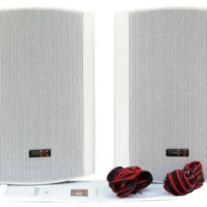 E-lektron EWL5P White 5" inch 250W Passive Bookshelf Speaker Pair Wall Bracket 2 Way Stereo DJ PA